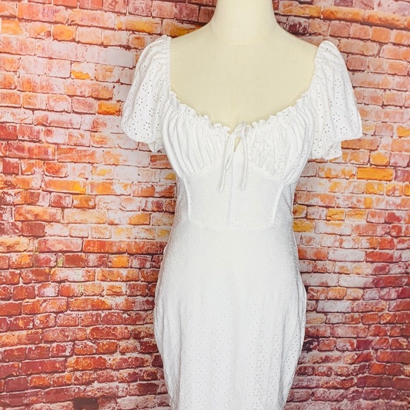 Windsor White Friendly Flirt Eyelet Mini Dress - Picture 7 of 12